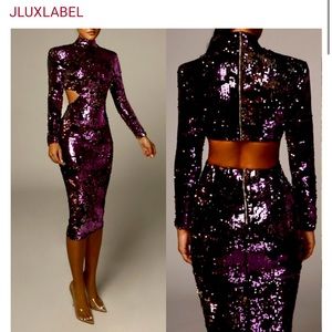 Jluxlabel Purple Utopia Sequin Dress